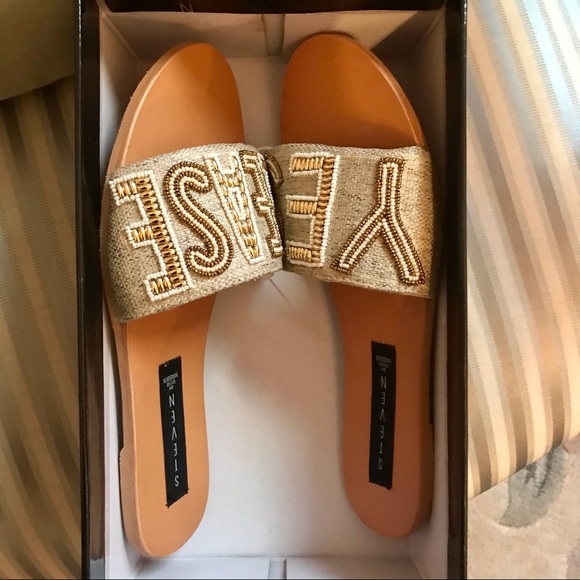 Steve Madden ‘Yes Please’ fabric and pearl slides. Size 8. NWT - Picture 2 of 15